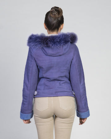 Naomi Montone - Giacca Donna Lilla in vero Montone