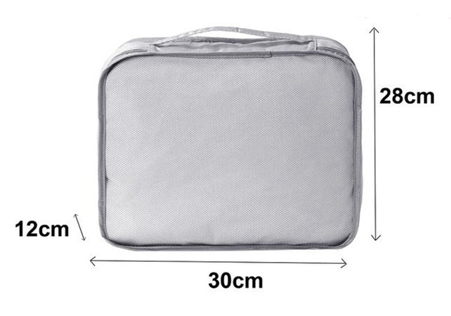 Organizer Viaggio Organizza Valigia Bagagli Borsa Per Vestiti 30x28x12cm Grigia 87719