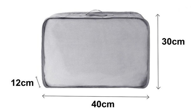 Organizer Viaggio Organizza Valigia Bagagli Borsa Per Vestiti 40x30x12cm Grigia 87720