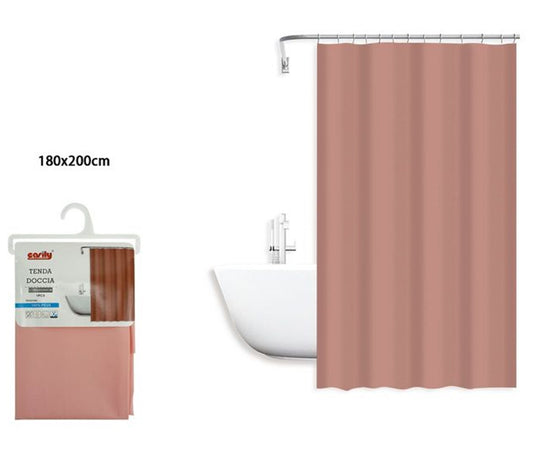 Tenda Doccia Antimuffa Impermeabile Peva 180x200 Cm Con Anelli Bagno Rosa 79710
