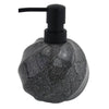 Dispenser Porta Sapone Liquido Sferico In Ceramica Rigato Marmo Nero Arredo Bagno 87794