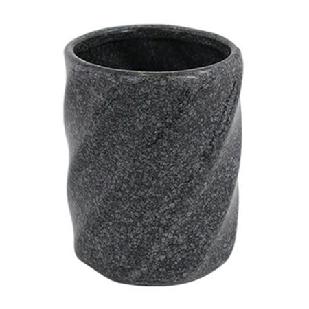 Bicchiere Porta Spazzolini In Ceramica Rigato Marmo Nero Accessori Arredo Bagno 87795