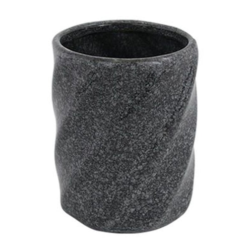 Bicchiere Porta Spazzolini In Ceramica Rigato Marmo Nero Accessori Arredo Bagno 87795