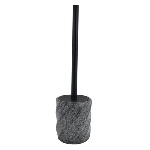 Portascopino Arredo Da Bagno Wc Toilette Rigato Marmo Nero Con Scopino Completo 87797
