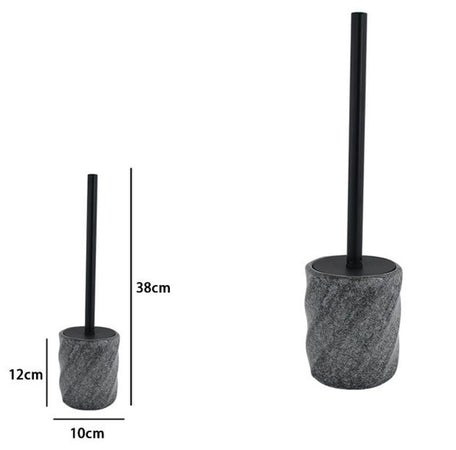 Portascopino Arredo Da Bagno Wc Toilette Rigato Marmo Nero Con Scopino Completo 87797