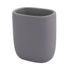 Bicchiere Porta Spazzolini Dentifricio Piatto Grigio Arredo Bagno Accessorio 87810