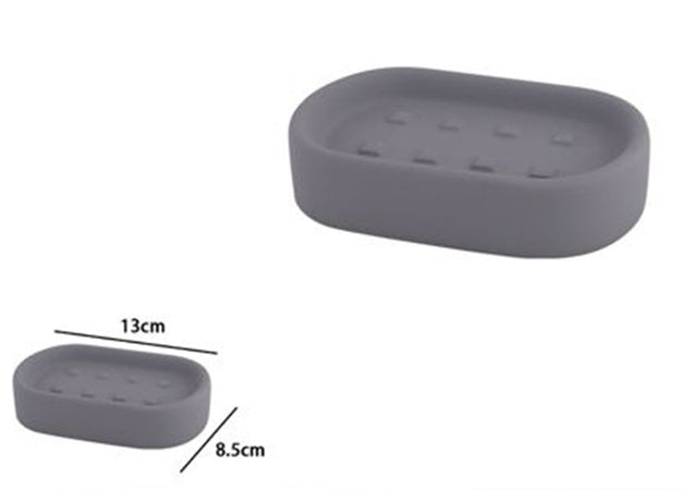 Porta Sapone Piatto Supporto Saponetta Accessorio Arredo Per Bagno Grigio 87811