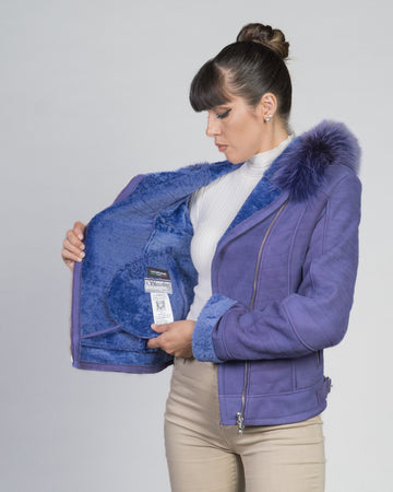 Naomi Montone - Giacca Donna Lilla in vero Montone
