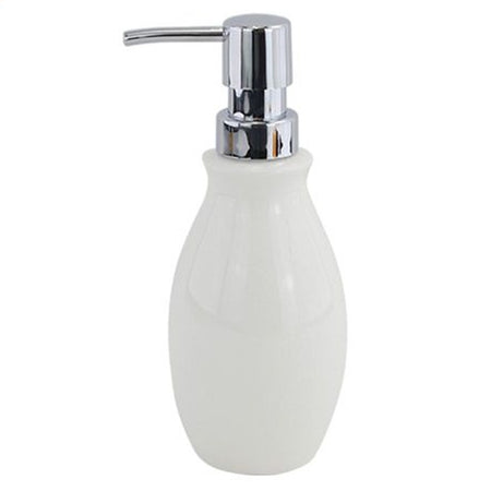 Dispenser Porta Sapone Liquido In Abs Bianco Pelle Arredo Da Bagno Elegante 87786