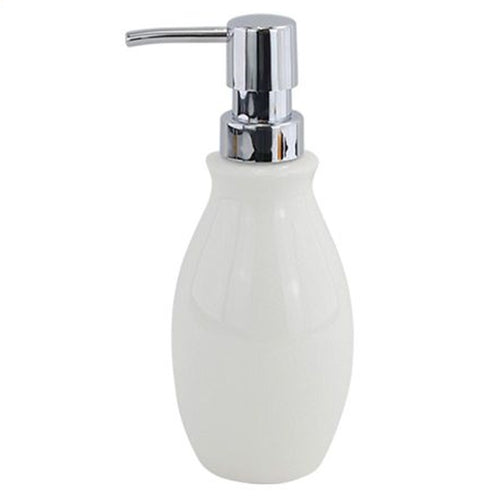 Dispenser Porta Sapone Liquido In Abs Bianco Pelle Arredo Da Bagno Elegante 87786