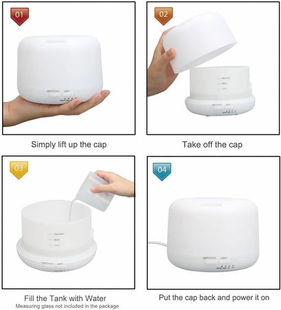 Diffusore Aromi 300ml Umidificatore Lampada Fragranza Con Telecomando Profumatore