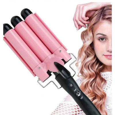 Piastra Arricciacapelli A 3 Barili In Ceramica Tormalina Temperatura Regolabile