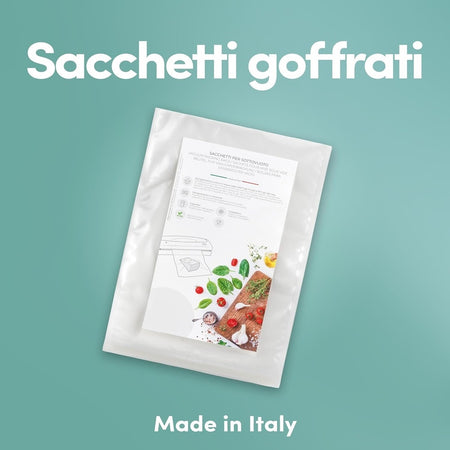 Kit 20pz Sacchetti Sottovuoto 25x35cm Per Congelatore Frigorifero Microonde Cottura