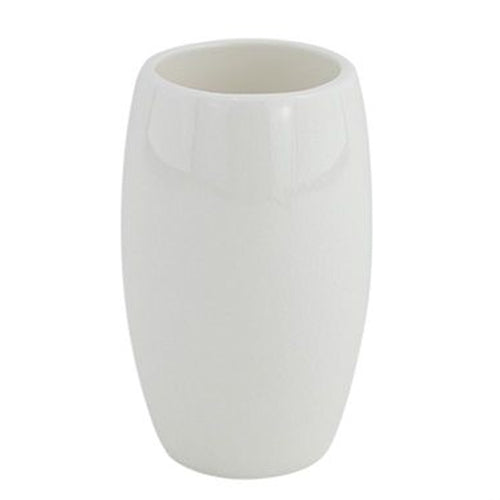 Porta Spazzolini Bicchiere Bianco Pelle Accessorio Arredo Da Bagno Elegante 87787