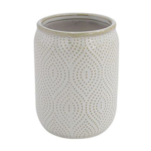 Bicchiere Porta Spazzolini Dentifricio Arredo Da Bagno Bianco Design Etnico 87791
