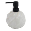 Dispenser Porta Sapone Liquido Sfera Ceramica Rigato Obbliquo Bianco Arredo Bagno 87798