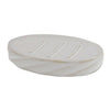 Piattino Porta Sapone Saponetta In Ceramica Rigato Obbliquo Bianco Ovale Bagno 87800