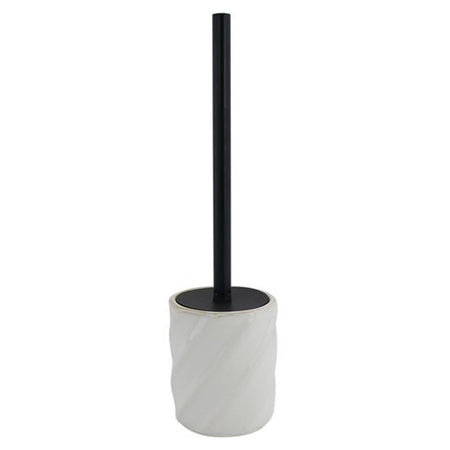 Portascopino Arredo Da Bagno Wc Rigato Obbliquo Bianco Con Scopino Completo 87801
