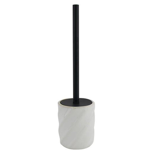 Portascopino Arredo Da Bagno Wc Rigato Obbliquo Bianco Con Scopino Completo 87801