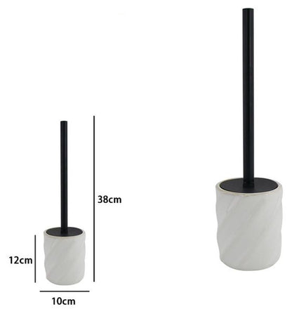 Portascopino Arredo Da Bagno Wc Rigato Obbliquo Bianco Con Scopino Completo 87801