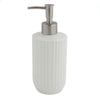 Dispenser Distributore Sapone Liquido Per Arredo Bagno In Ceramica Rigata Bianca 87802