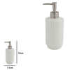 Dispenser Distributore Sapone Liquido Per Arredo Bagno In Ceramica Rigata Bianca 87802