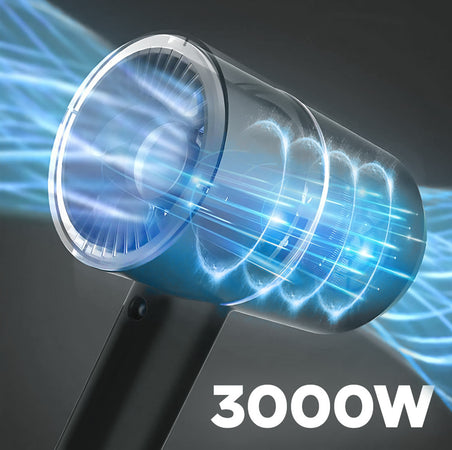Asciugacapelli Phon Portatile Da Viaggio 3000 W 3 Velocità Funzione Caldo / Freddo