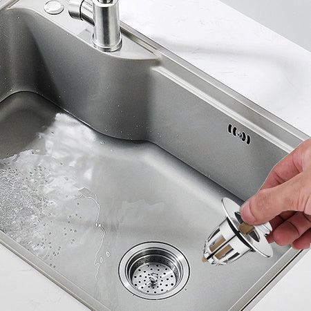 Tappo Di Scarico Per Lavandino Bagno Filtro In Acciaio A Pressione Copri Scarico