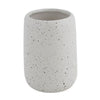 Bicchiere Porta Spazzolini In Ceramica Bianco Effetto Pietra Granito Bagno 87806