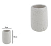 Bicchiere Porta Spazzolini In Ceramica Bianco Effetto Pietra Granito Bagno 87806