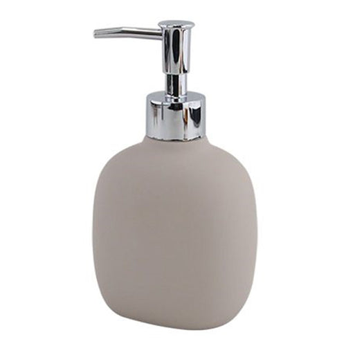 Dispenser Sapone Liquido Tortora In Abs Con Pompa Cromo Per Bagno Accessorio 87813