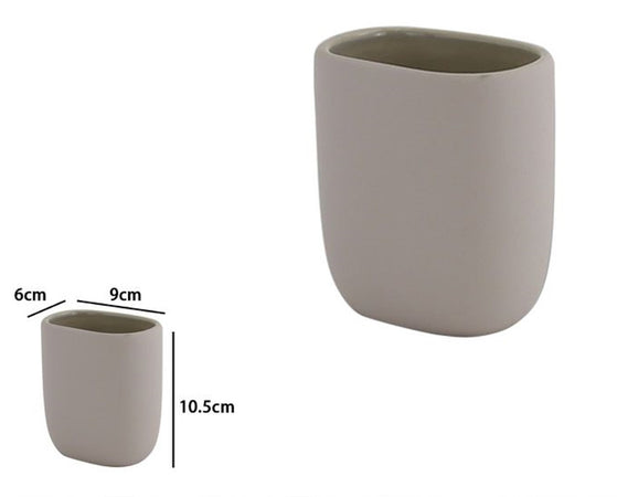 Bicchiere Porta Spazzolini Dentifricio Piatto Tortora Arredo Bagno Accessorio 87814