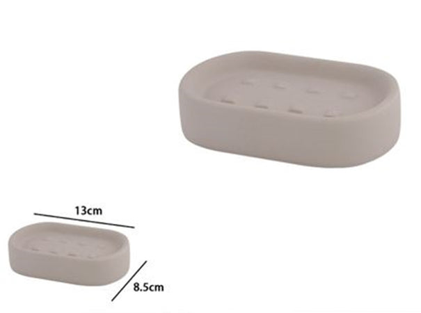 Porta Sapone Piatto Supporto Saponetta Accessorio Arredo Per Bagno Tortora 87815