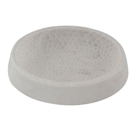Piatto Porta Sapone Piattino Saponetta Bianco Lavorato Accessorio Arredo Bagno 10437