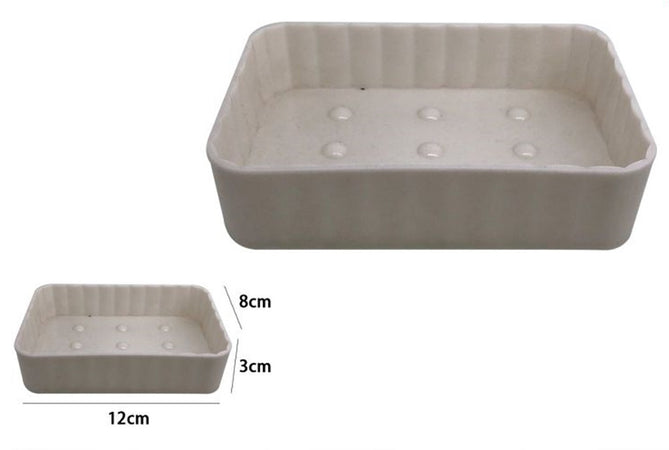 Porta Sapone Supporto Saponetta Da Bagno Rettangolare Rigato Accessorio Arredo 79188