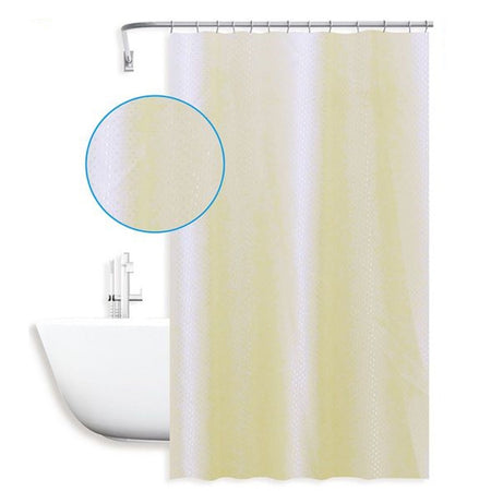 Tenda Doccia Antimuffa Impermeabile 180x200 Cm Bianca Gialla Texture Rombi 59817