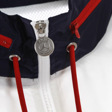 JORDAN Giacca a Vento Uomo Paris Saint-germain Nylon Hooded Jacket White/midnight Navy da uomo