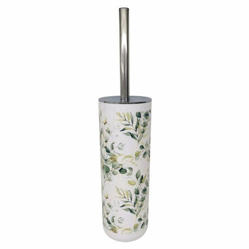 Portascopino A Cilindro Con Scopino Bagno Wc Toilette Fiori Foglie Accessorio 87057