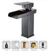 Miscelatore A Cascata Nero Lavabo Bagno Rubinetto A Canna Bassa Monocomando 87398