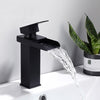 Miscelatore A Cascata Nero Lavabo Bagno Rubinetto A Canna Bassa Monocomando 87398