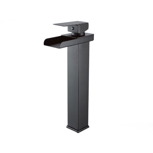 Miscelatore A Cascata Nero Lavabo Bagno Rubinetto A Canna Alta Monocomando 87399