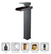Miscelatore A Cascata Nero Lavabo Bagno Rubinetto A Canna Alta Monocomando 87399