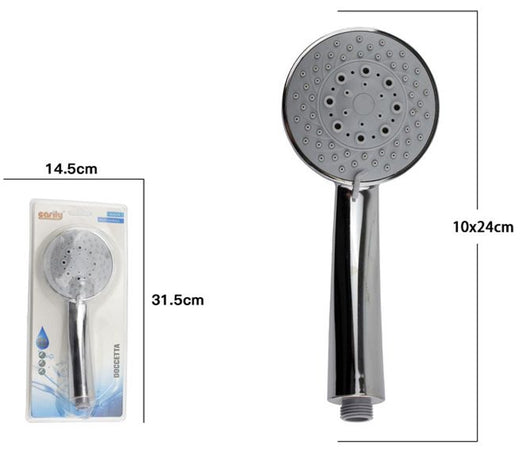 Soffione Doccia Doccetta Multigetto Doccino Rotondo Moderno Bagno 10x24cm 69052