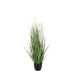 Pianta artificiale Eriophorum con fiori bianchi, vaso in plastica nero