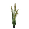 Pianta artificiale Carine Pampas verde e marrone, fiore in ciuffi con vaso in plastica
