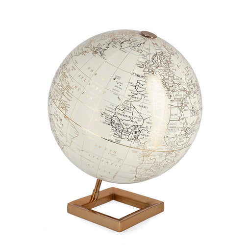 Mappamondo in plastica e alluminio decorazione per interno h 38 cm