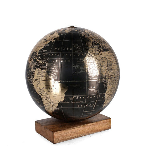 Mappamondo in plastica e legno di mango, decorazione per interno Ø 30 cm