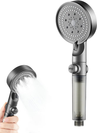 Doccetta Multigetto Soffione Doccia Filtrato Bagno Pulsante Moderno Filtro Grigio 87528