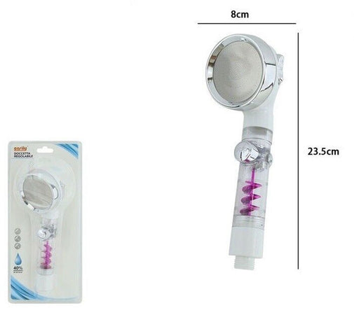 Doccetta Soffione Doccia Bagno Con Pulsante Stop Multigetto Ventola A Spirale 87534