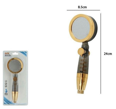 Doccetta Soffione Multigetto Doccia Bagno Bombata Con Pulsante Ventola Spirale 87531
